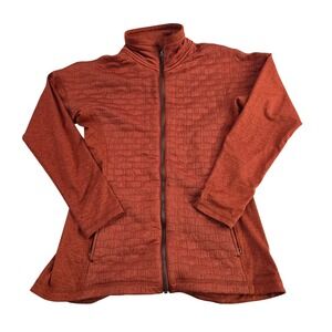 ExOfficio Womens Small S/P 4-6 Orange Textured Full‎ Zip Jacket